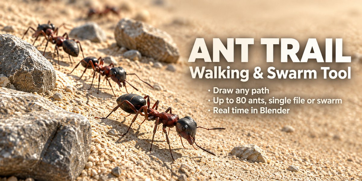 Ant Trail: add-on Blender per scie di formiche