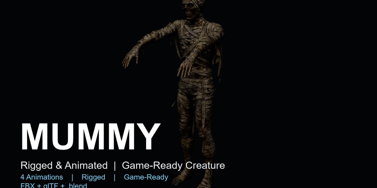 Mummy: personaggio rigged e animato per Blender